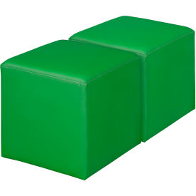 Regency® Jean Square Vinyl Ottoman Envy Green Set of 2 N6263EG2PK