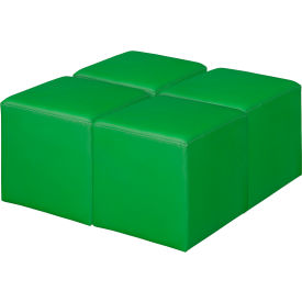 Regency® Jean Square Vinyl Ottoman Envy Green Set of 4 N6263EG4PK