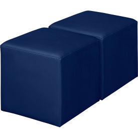 Regency® Jean Square Vinyl Ottoman Naval Blue Set of 2 N6263NB2PK