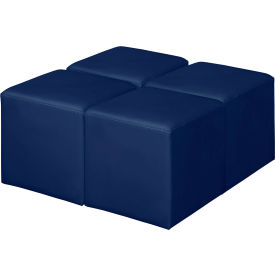 Regency® Jean Square Vinyl Ottoman Naval Blue Set of 4 N6263NB4PK