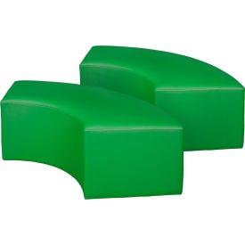 Regency® Aurora Curved Vinyl Ottoman Envy Green Set of 2 N6265EG2PK