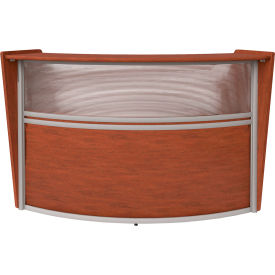 Regency Marque Plexi Single Unit Reception Curved Desk Workstation 72
