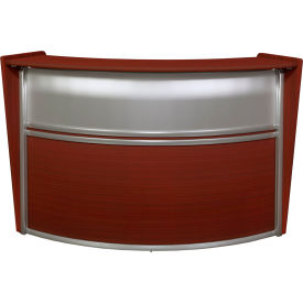 Regency Marque Plexi Single Unit Reception Curved Desk Workstation 72