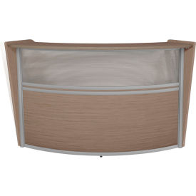 Regency Marque Plexi Single Unit Reception Curved Desk Workstation 72