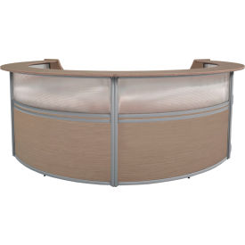Regency Marque Plexi Quad Unit Reception Curved Desk Workstation 142