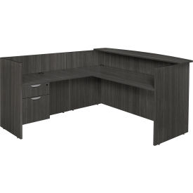 Regency Legacy Single Pedestal Reception Desk Ash Grey LRDRT1BFAG