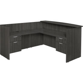 Regency Legacy Double Box File Pedestal Reception Desk Ash Grey LRDRT2BFAG
