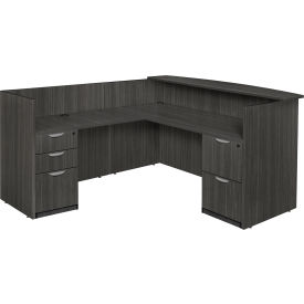 Regency Legacy Double Full Pedestal Reception Desk Ash Grey LRDRT2FPAG