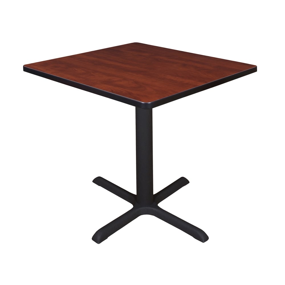 Regency Cain Square X-Base Breakroom Table, 29inH x 30inW x 30inD, Cherry/Black MPN:TB3030CH