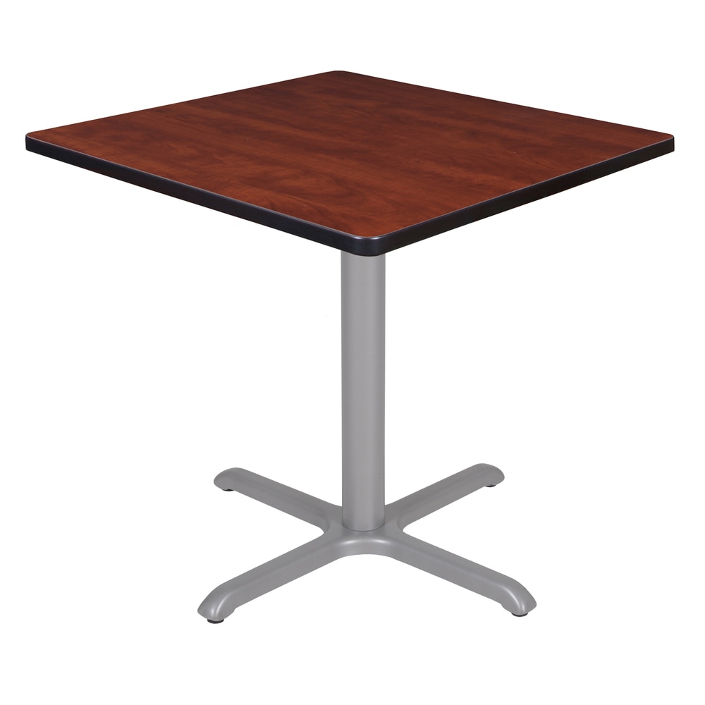 Regency Cain Square X-Base Breakroom Table, 29inH x 30inW x 30inD, Cherry/Gray MPN:TB3030CHGY