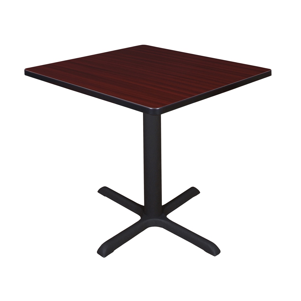 Regency Cain Square X-Base Breakroom Table, 29inH x 30inW x 30inD, Mahogany/Black MPN:TB3030MH