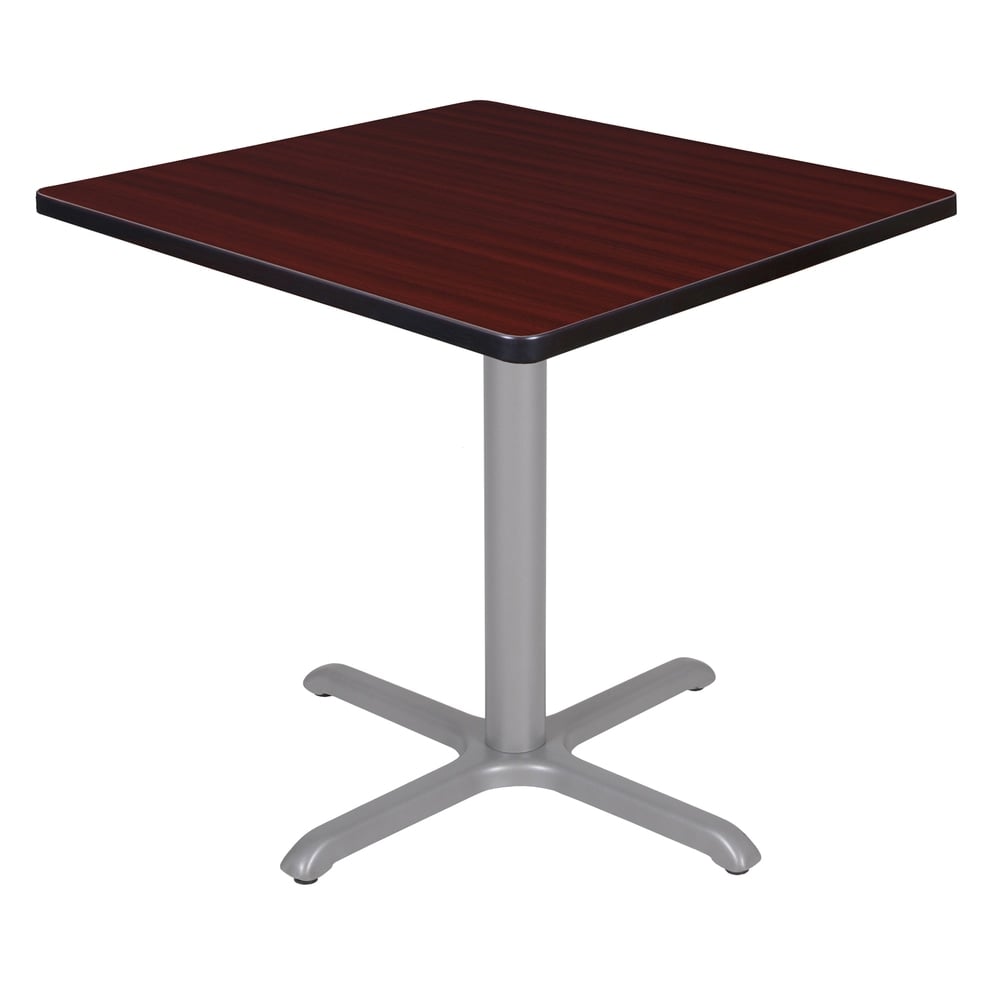 Regency Cain Square X-Base Breakroom Table, 29inH x 30inW x 30inD, Mahogany/Gray MPN:TB3030MHGY