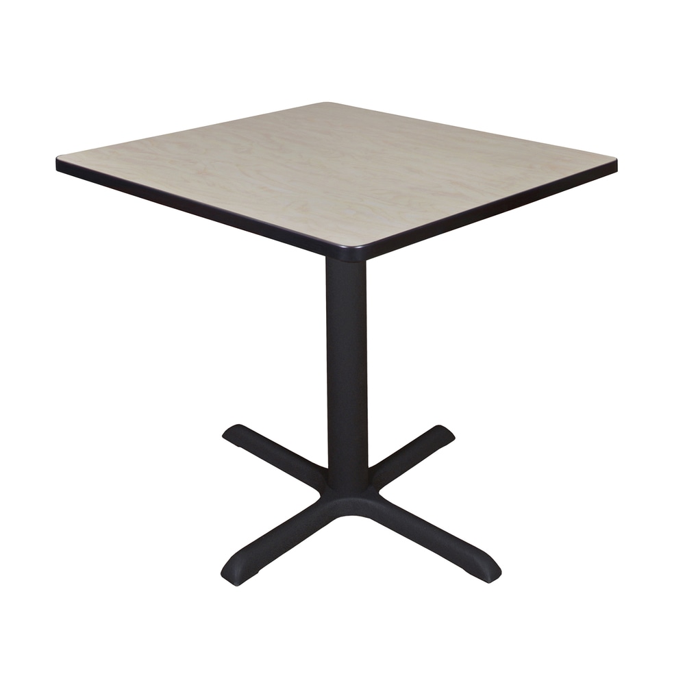 Regency Cain Square X-Base Breakroom Table, 29inH x 30inW x 30inD, Maple/Black MPN:TB3030PL