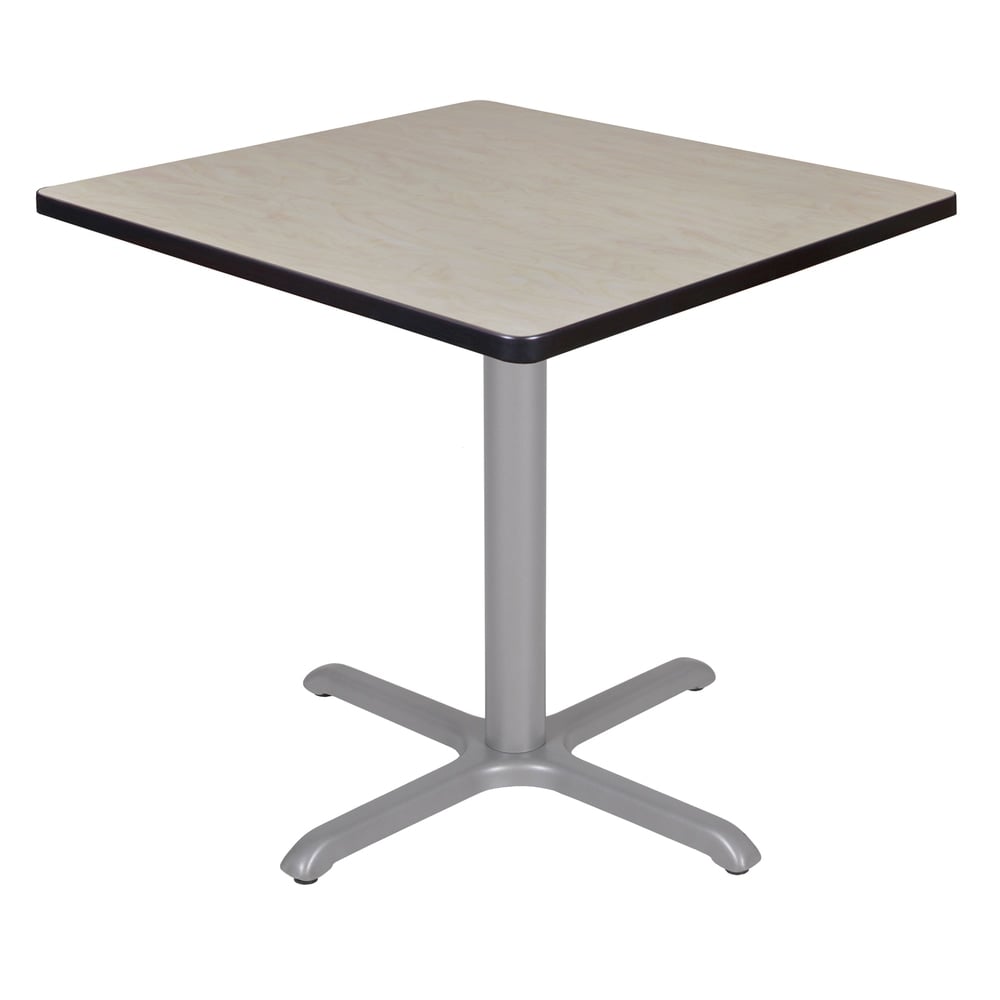 Regency Cain Square X-Base Breakroom Table, 29inH x 30inW x 30inD, Maple/Gray MPN:TB3030PLGY
