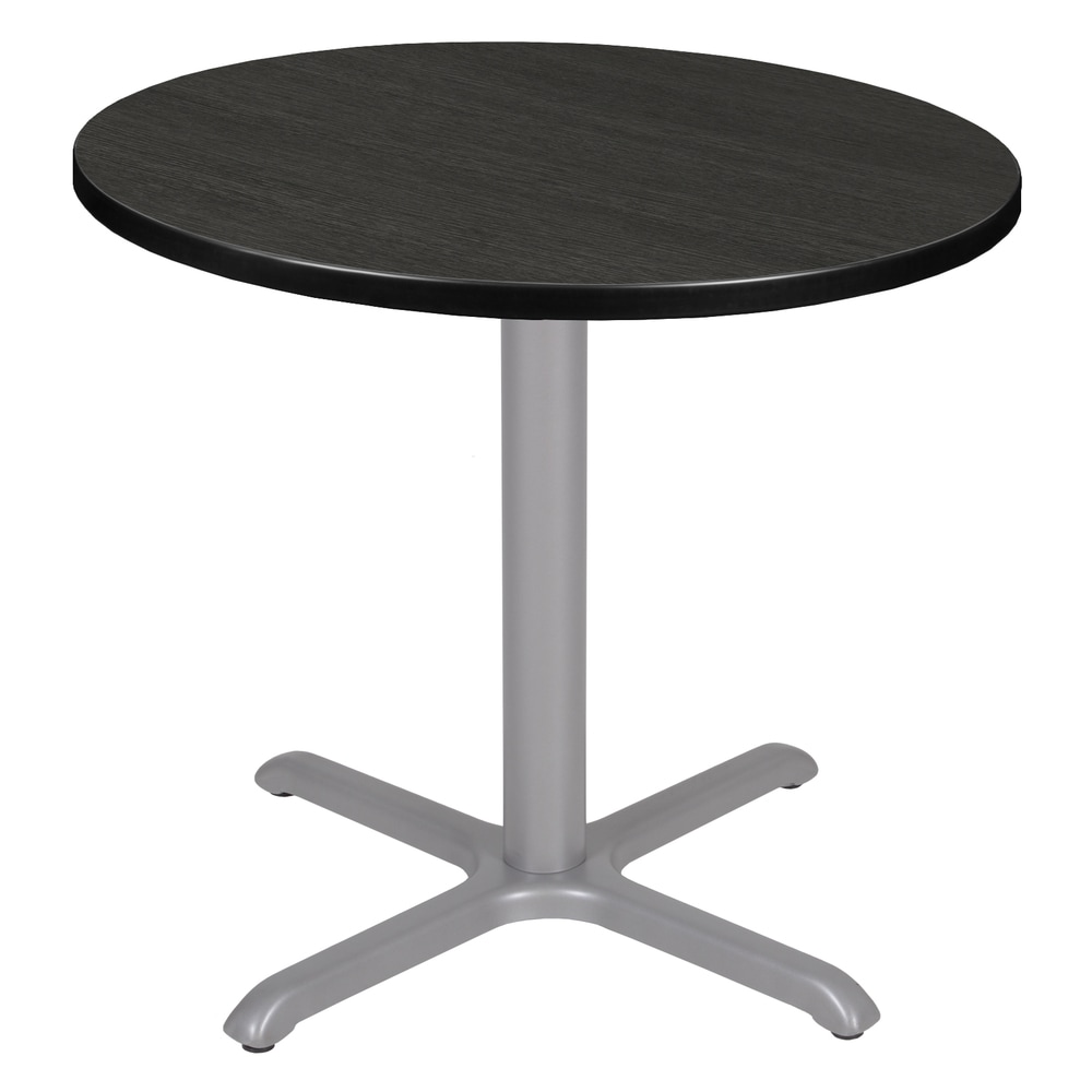 Regency Cain Round X-Base Breakroom Table, 29inH x 30inW x 30inD, Ash Gray/White, TB30RNDAGGY MPN:TB30RNDAGGY