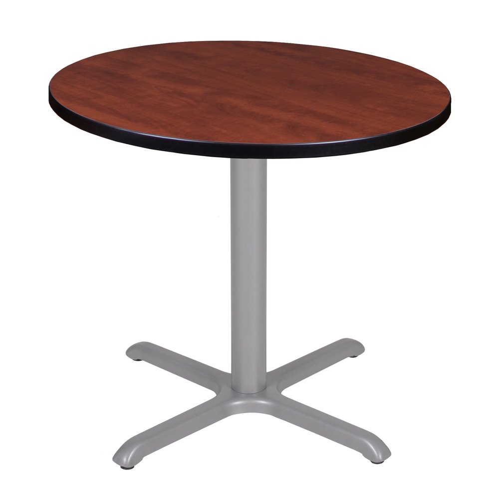 Regency Cain Round X-Base Breakroom Table, 29inH x 30inW x 30inD, Cherry/Maple/Gray MPN:TB30RNDCHGY
