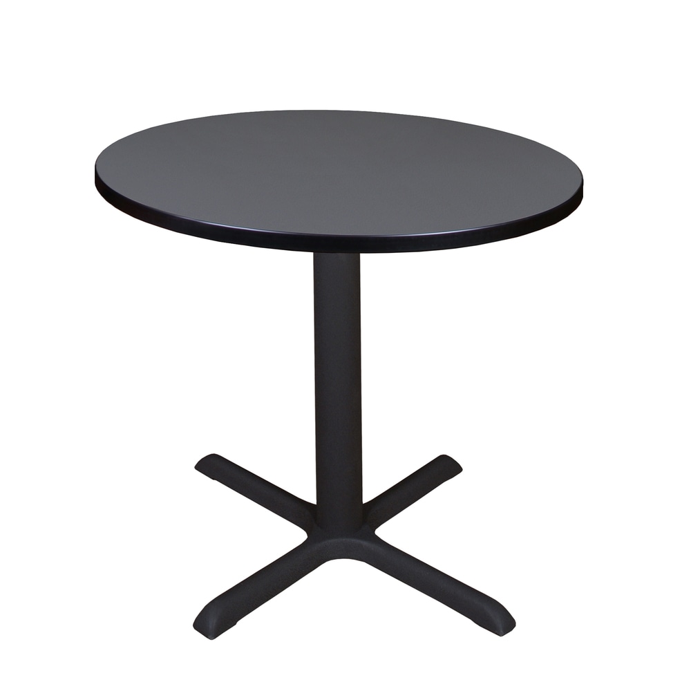 Regency Cain Round X-Base Breakroom Table, 29inH x 30inW x 30inD, Gray/Beige, TB30RNDGY MPN:TB30RNDGY