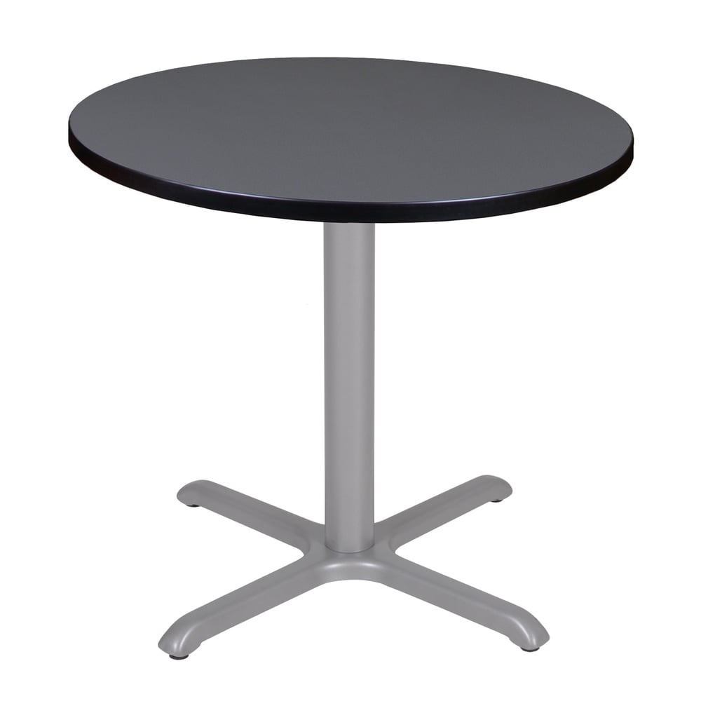 Regency Cain Round X-Base Breakroom Table, 29inH x 30inW x 30inD, Gray/Beige, TB30RNDGYGY MPN:TB30RNDGYGY