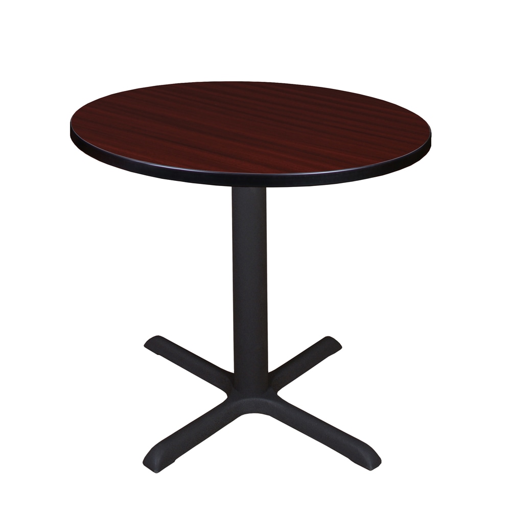 Regency Cain Round X-Base Breakroom Table, 29inH x 30inW x 30inD, Mahogany/Mocha Walnut, TB30RNDMH MPN:TB30RNDMH