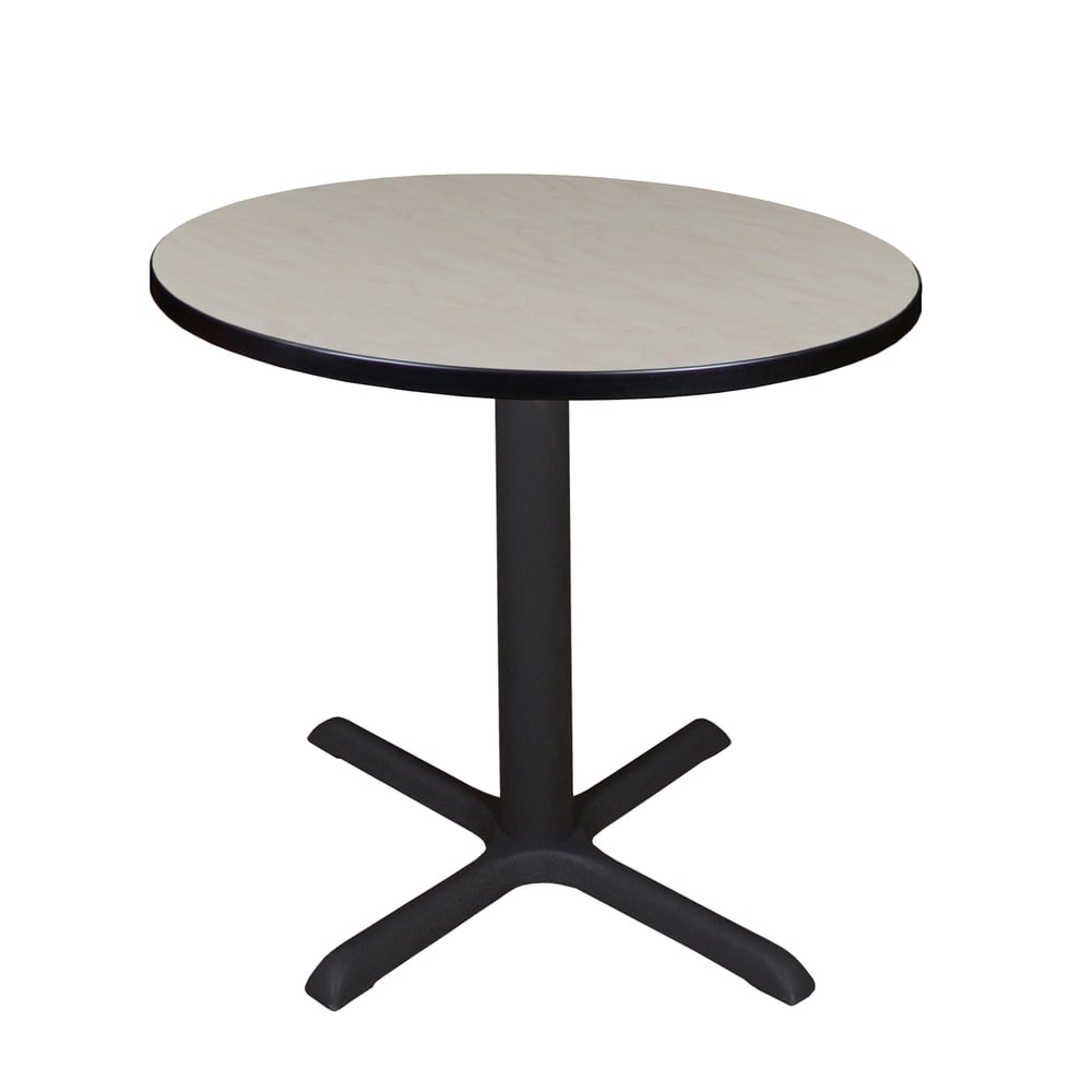 Regency Cain Round X-Base Breakroom Table, 29inH x 30inW x 30inD, Maple/Black MPN:TB30RNDPL