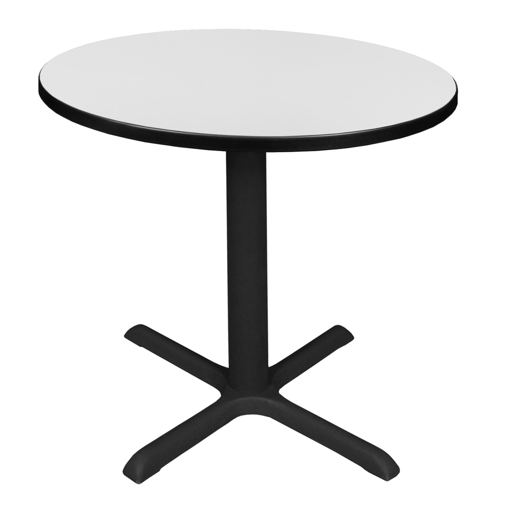 Regency Cain Round X-Base Breakroom Table, 29inH x 30inW x 30inD, White/Ash Gray MPN:TB30RNDWH