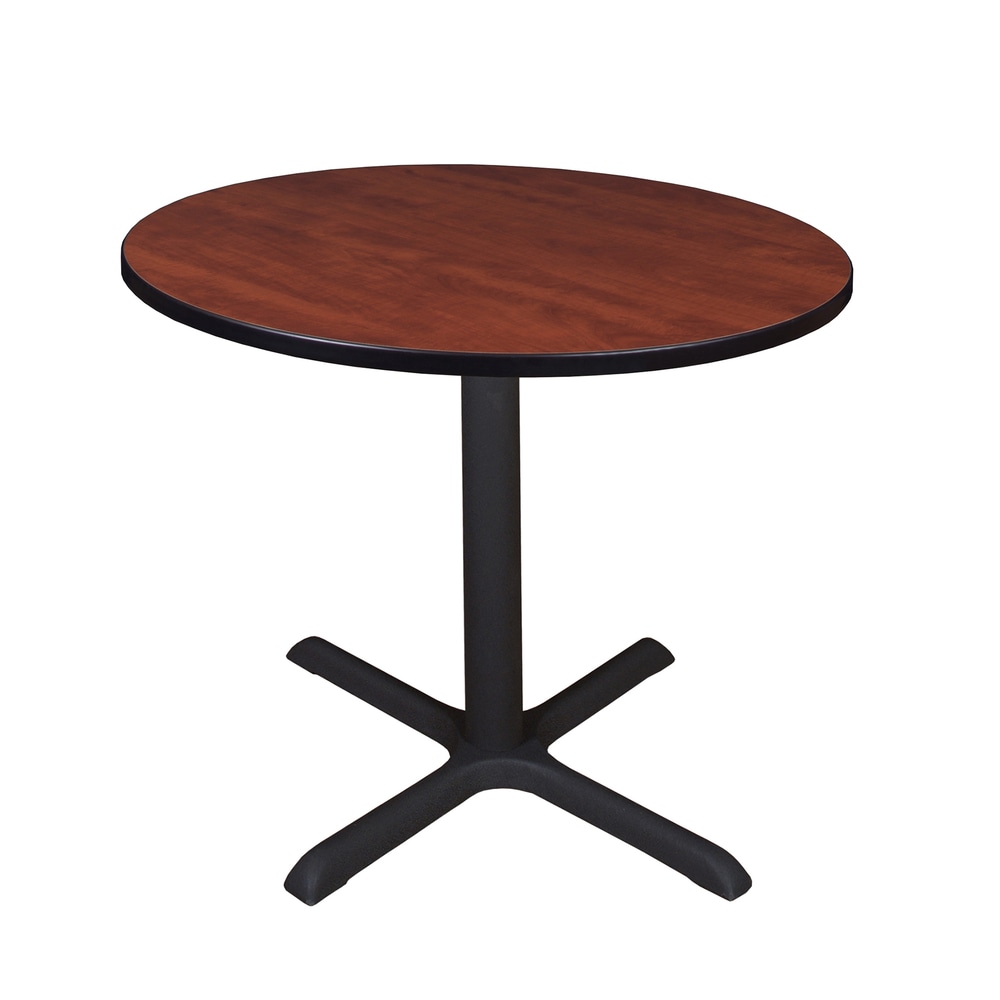 Regency Cain Square X-Base Breakroom Table, 29inH x 36inW x 36inD, Cherry/Black MPN:TB36RNDCH