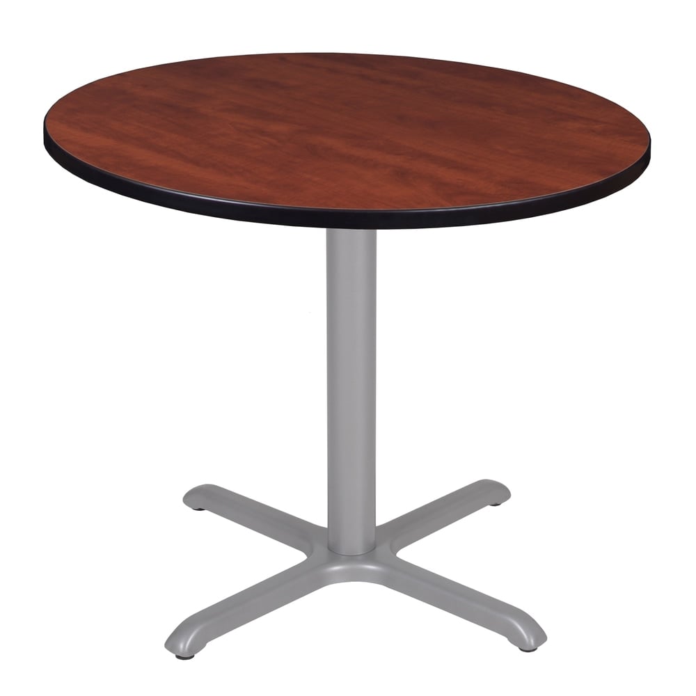 Regency Cain Square X-Base Breakroom Table, 29inH x 36inW x 36inD, Cherry/Gray, TB36RNDCHGY MPN:TB36RNDCHGY