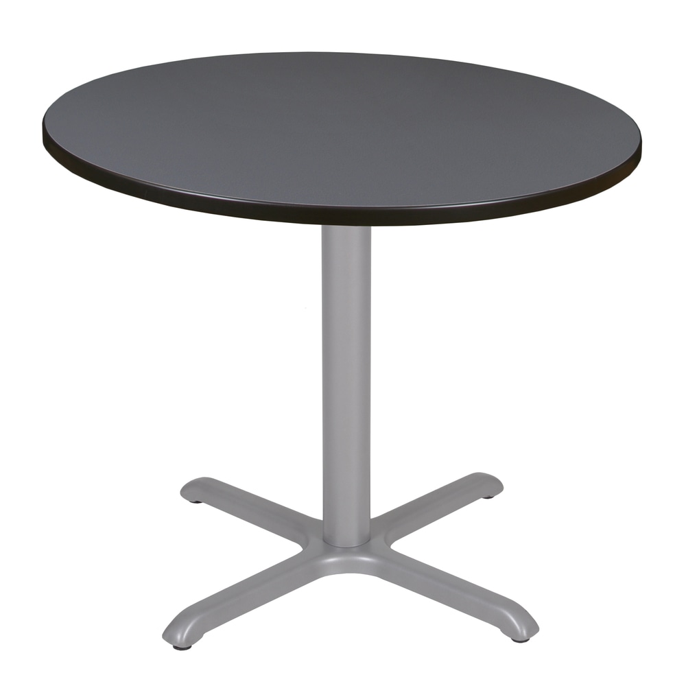 Regency Cain Square X-Base Breakroom Table, 29inH x 36inW x 36inD, Gray/Gray, TB36RNDGYGY MPN:TB36RNDGYGY