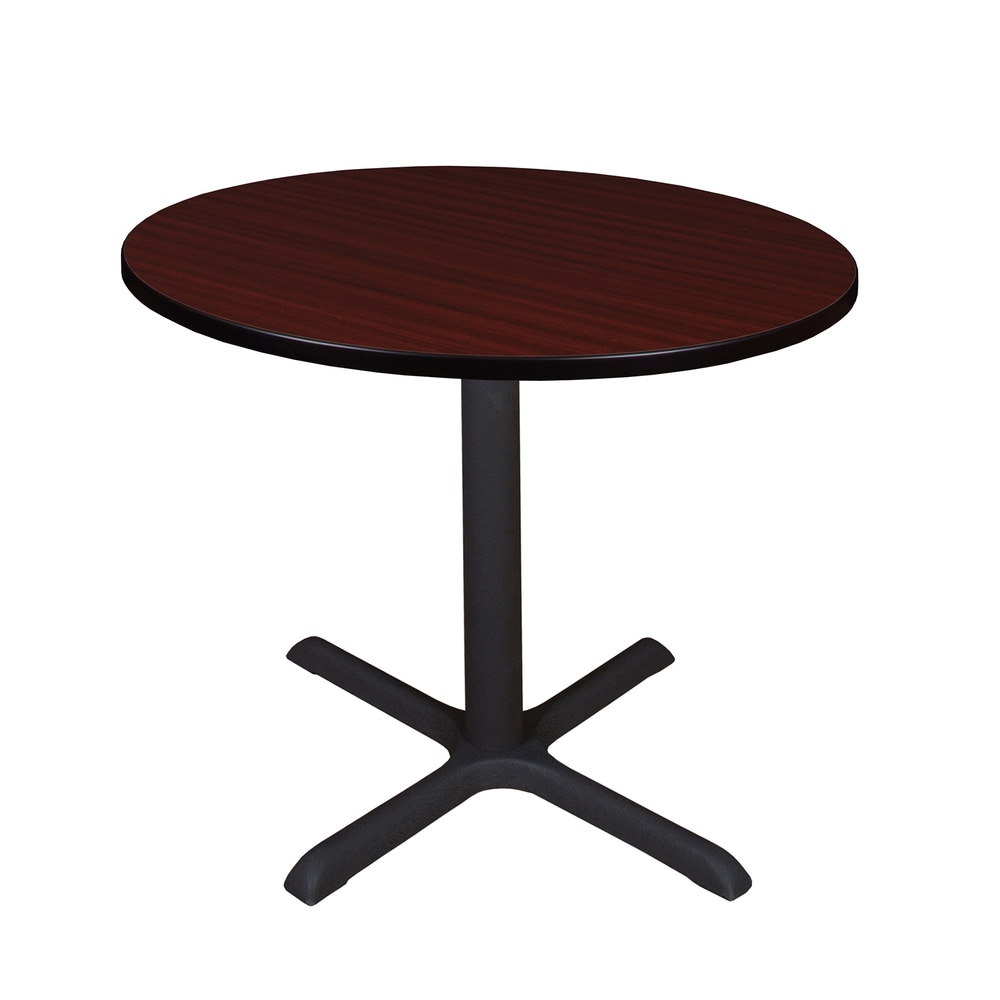 Regency Cain Square X-Base Breakroom Table, 29inH x 36inW x 36inD, Mahogany/Black MPN:TB36RNDMH