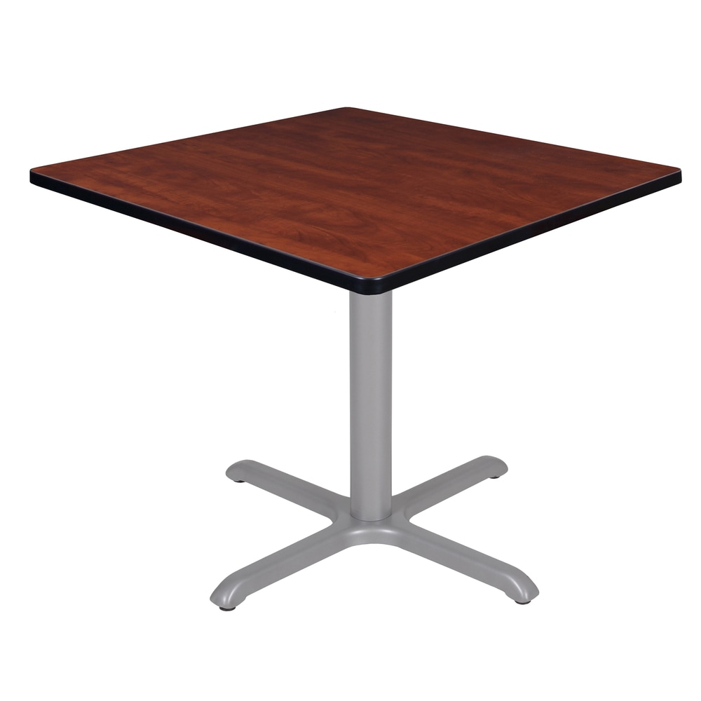Regency Cain Square X-Base Breakroom Table, 29inH x 42inW x 42inD, Cherry/Gray MPN:TB4242CHGY