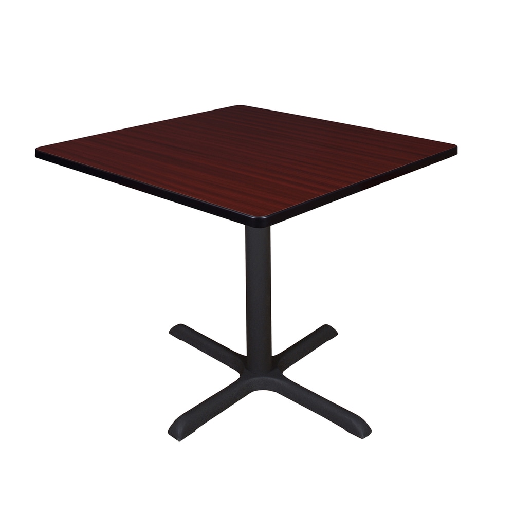 Regency Cain Square X-Base Breakroom Table, 29inH x 42inW x 42inD, Mahogany/Black MPN:TB4242MH