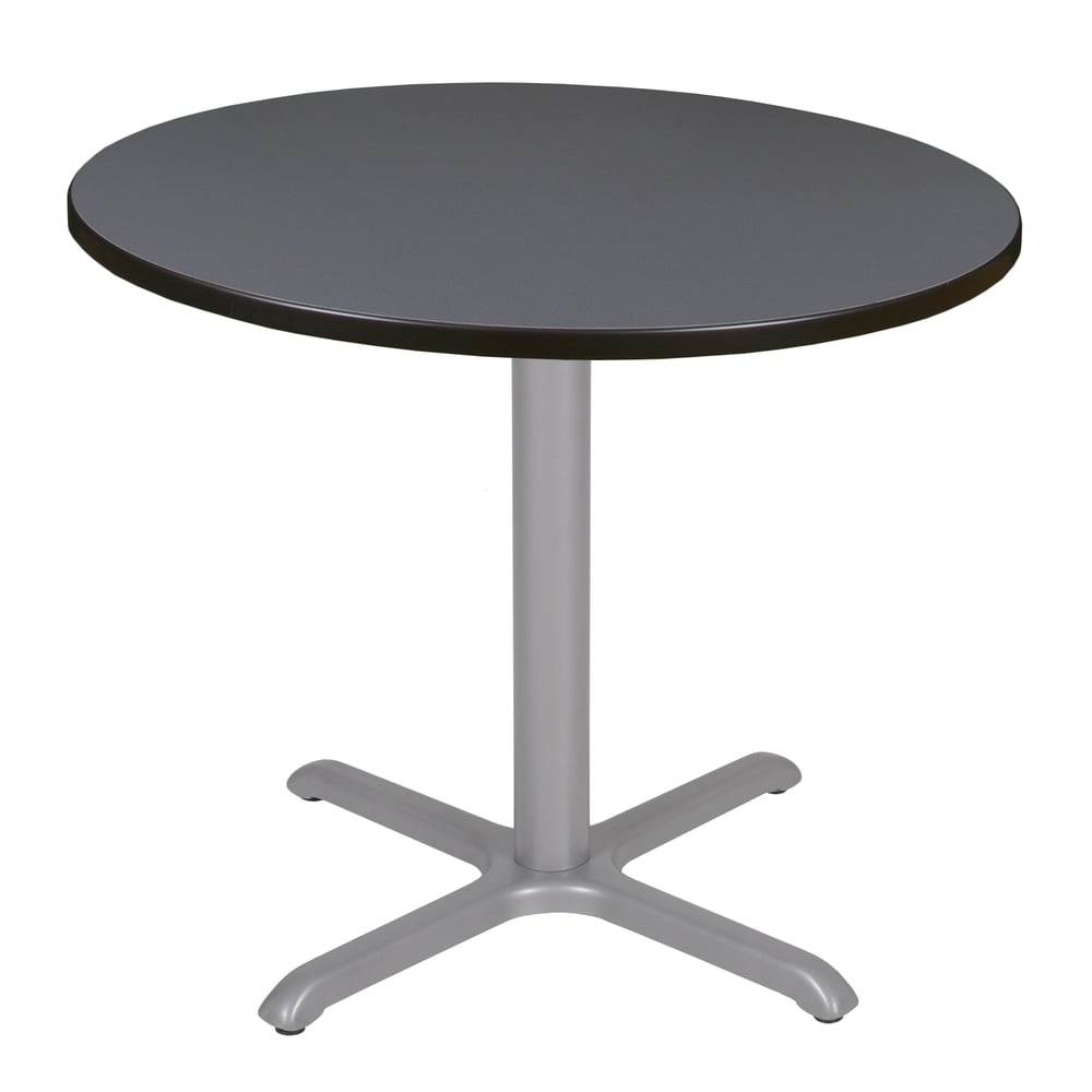 Regency Cain Round X-Base Breakroom Table, 29inH x 42inW x 42inD, Gray/Gray MPN:TB42RNDGYGY