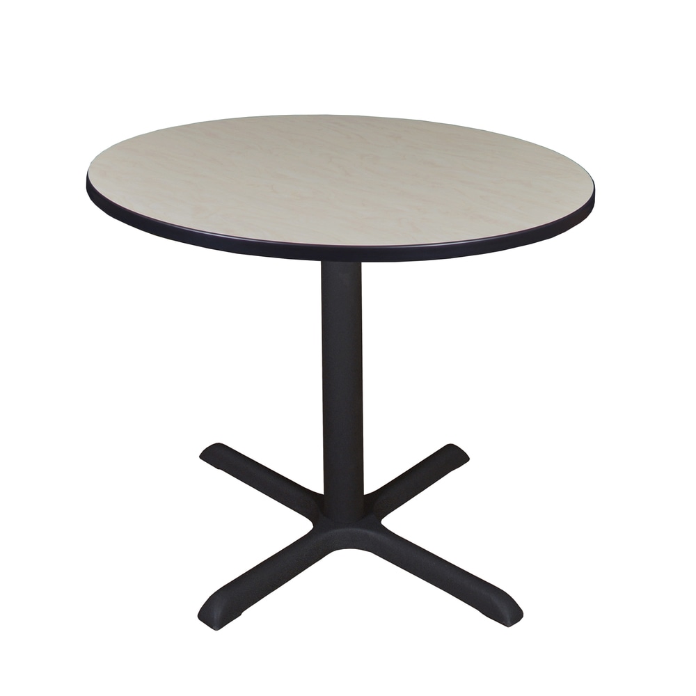 Regency Cain Round X-Base Breakroom Table, 29inH x 42inW x 42inD, Maple/Black MPN:TB42RNDPL