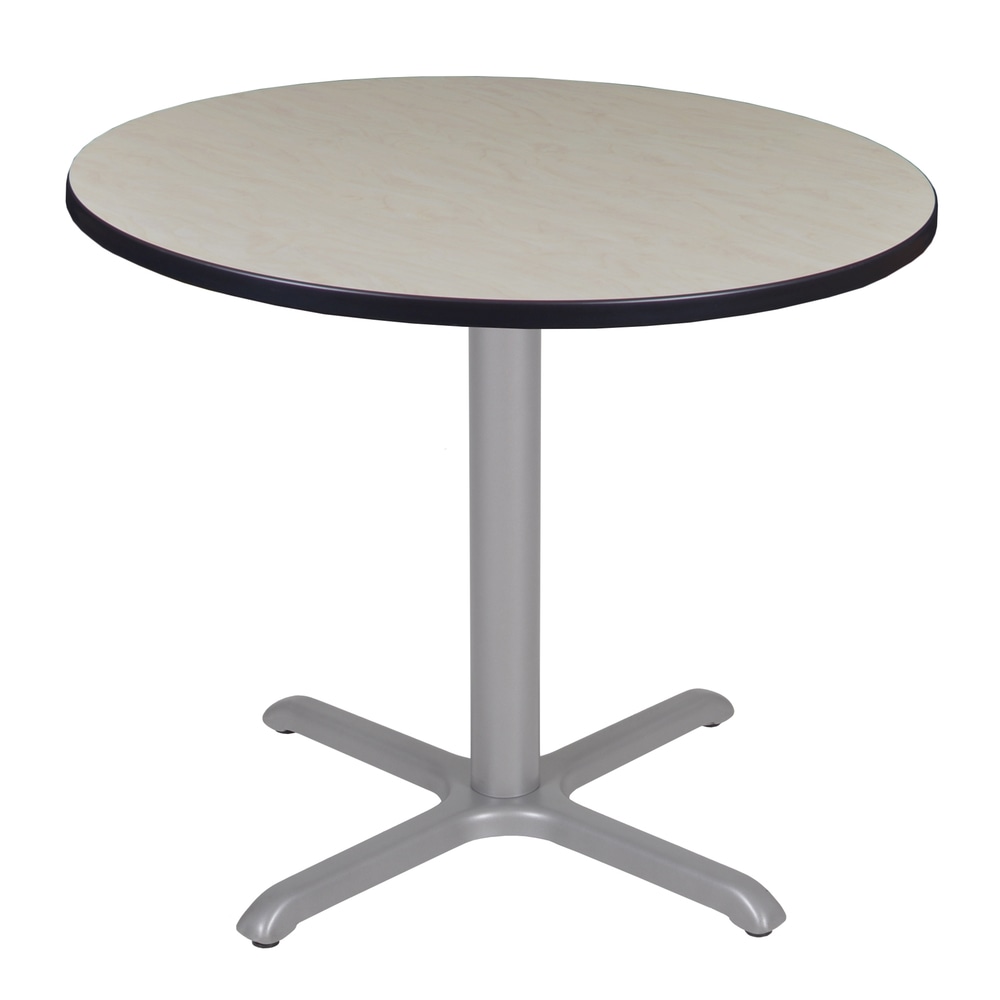 Regency Cain Round X-Base Breakroom Table, 29inH x 42inW x 42inD, Maple/Gray MPN:TB42RNDPLGY