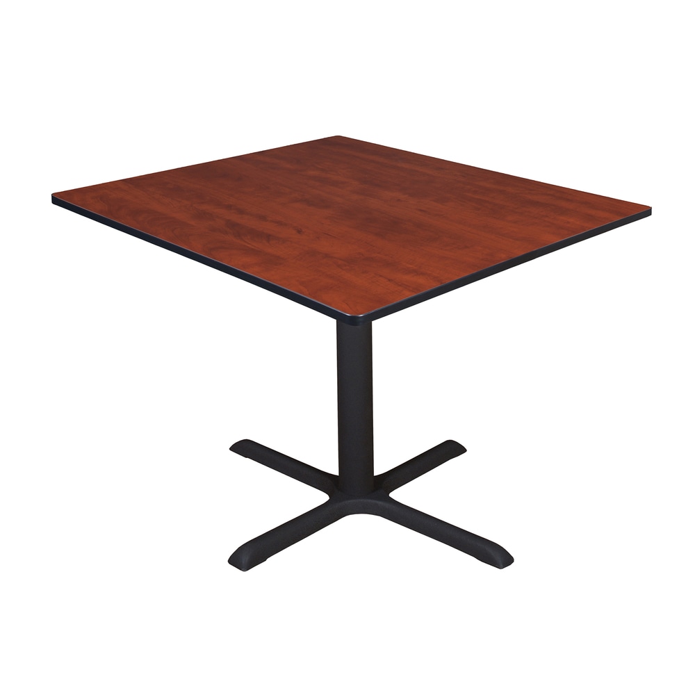 Regency Cain Square X-Base Breakroom Table, 29inH x 48inW x 48inD, Cherry/Black MPN:TB4848CH
