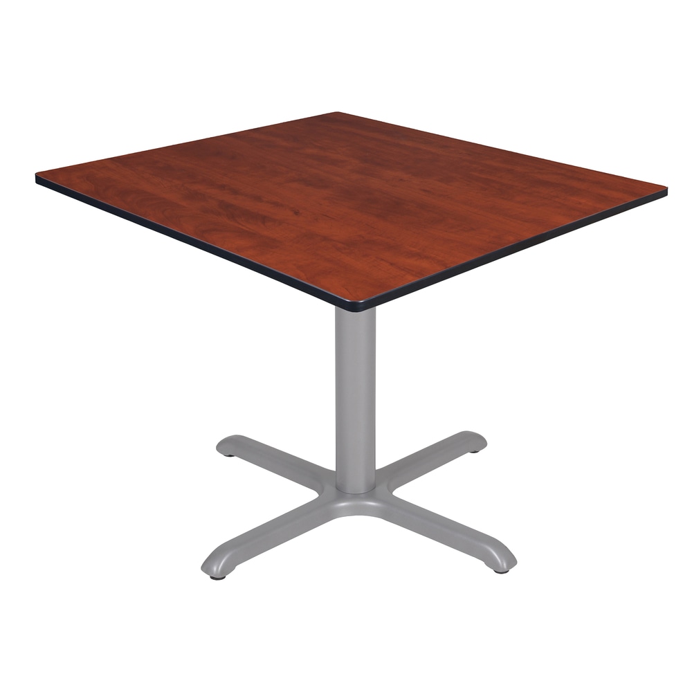 Regency Cain Square X-Base Breakroom Table, 29inH x 48inW x 48inD, Cherry/Gray MPN:TB4848CHGY