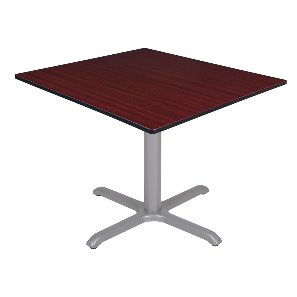 Regency Cain Square X-Base Breakroom Table, 29inH x 48inW x 48inD, Mahogany/Gray MPN:TB4848MHGY
