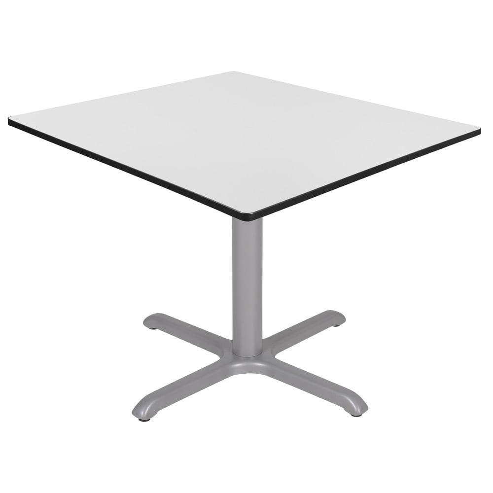 Regency Cain Square X-Base Breakroom Table, 29inH x 48inW x 48inD, White/Mahogany MPN:TB4848WHGY