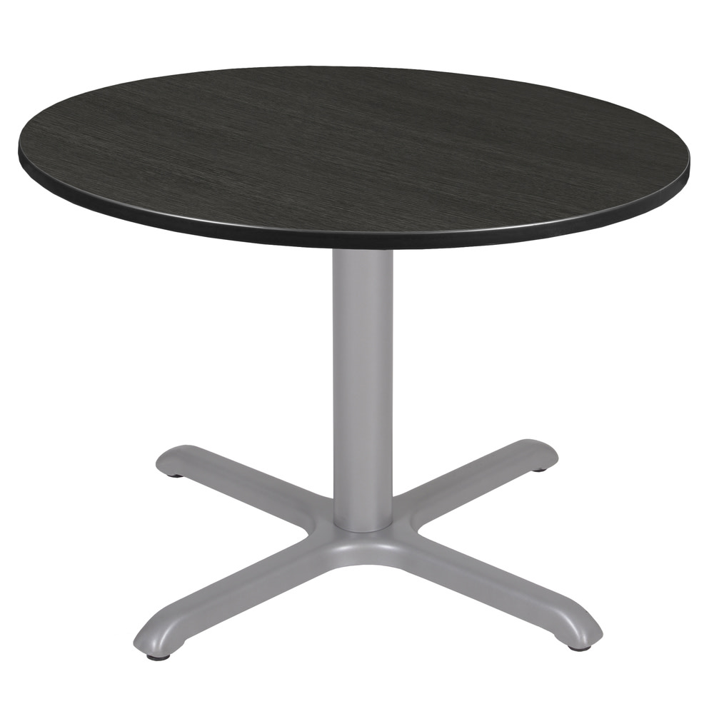 Regency Cain Round X-Base Breakroom Table, 29inH x 48inW x 48inD, Ash Gray/Gray MPN:TB48RNDAGGY
