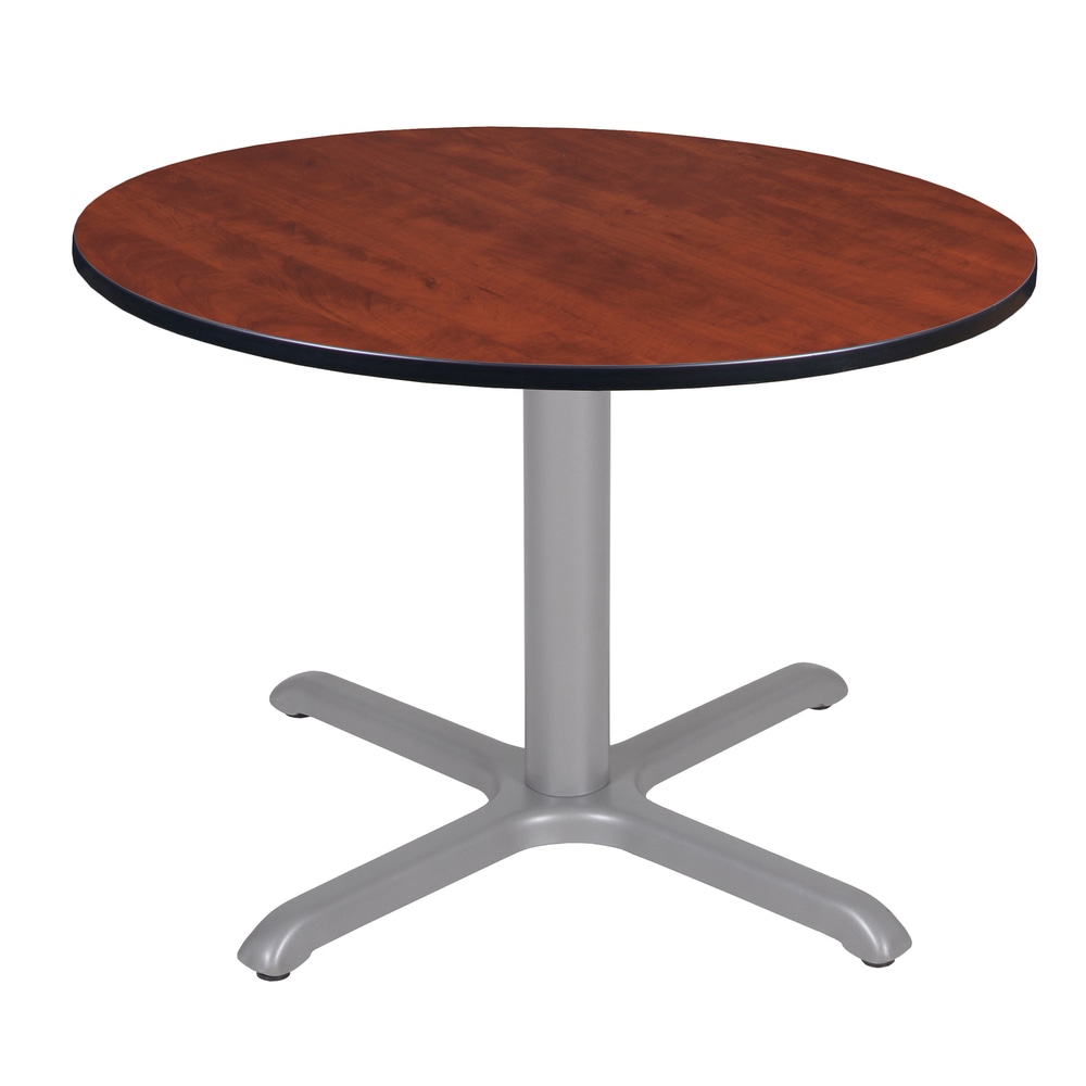 Regency Cain Round X-Base Breakroom Table, 29inH x 48inW x 48inD, Cherry/Gray MPN:TB48RNDCHGY