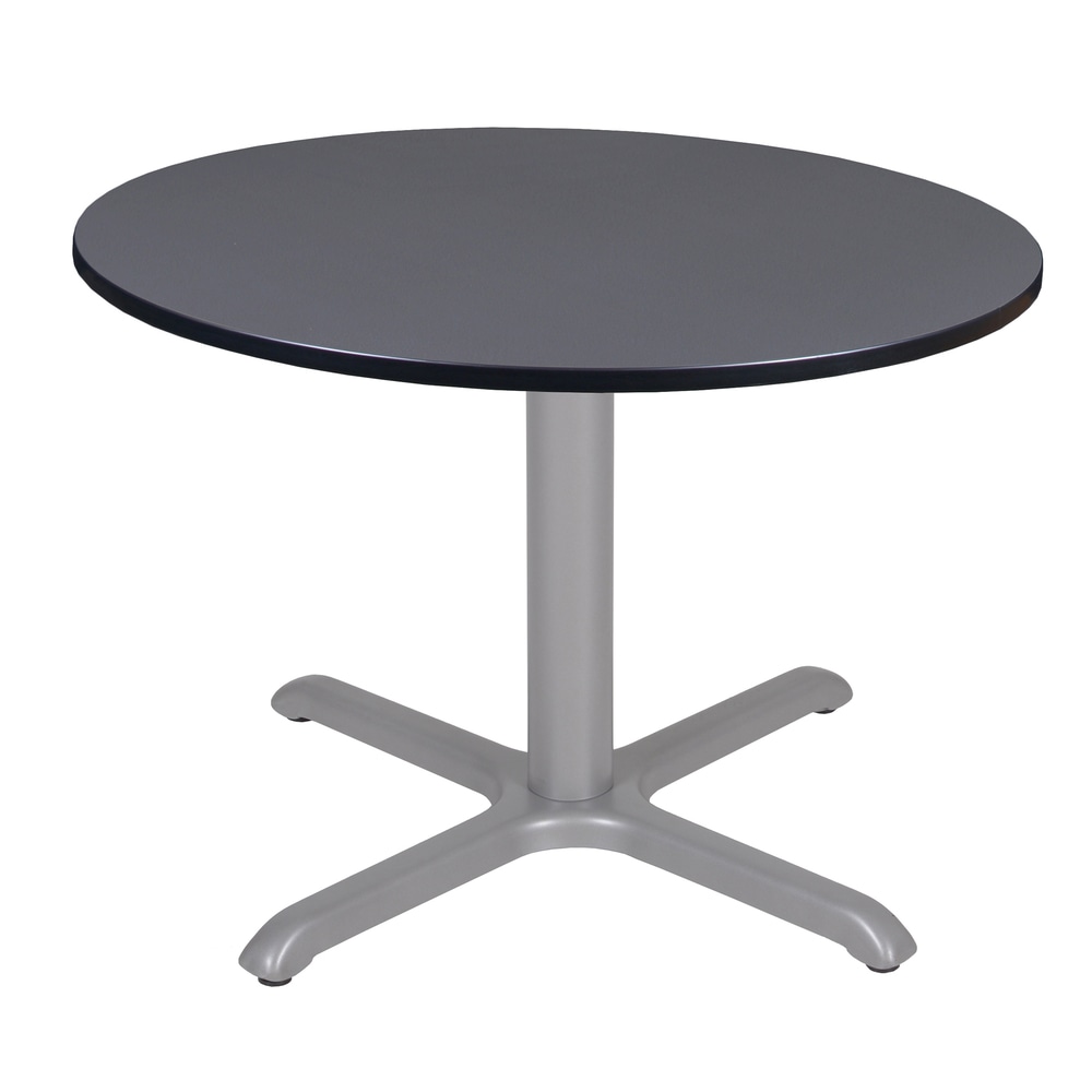 Regency Cain Round X-Base Breakroom Table, 29inH x 48inW x 48inD, Gray/Gray MPN:TB48RNDGYGY
