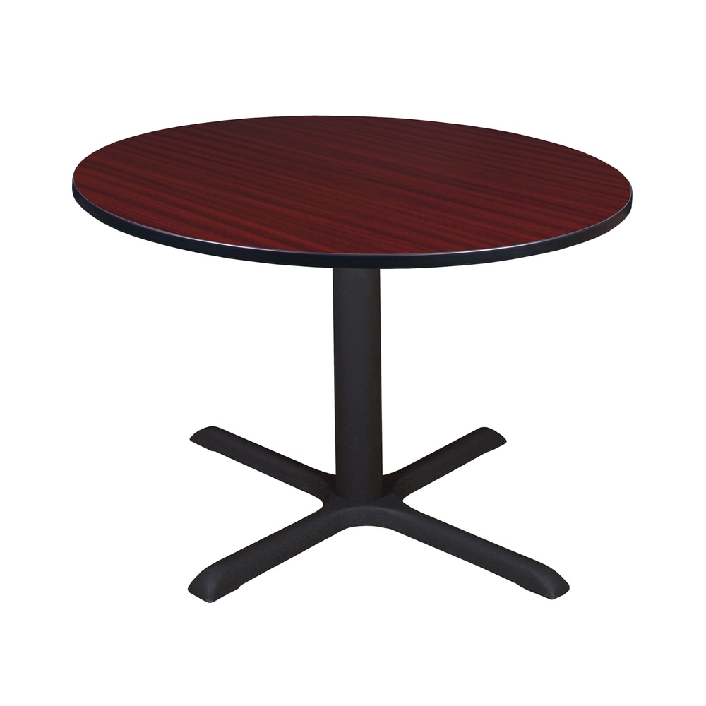 Regency Cain Round X-Base Breakroom Table, 29inH x 48inW x 48inD, Mahogany/Black MPN:TB48RNDMH