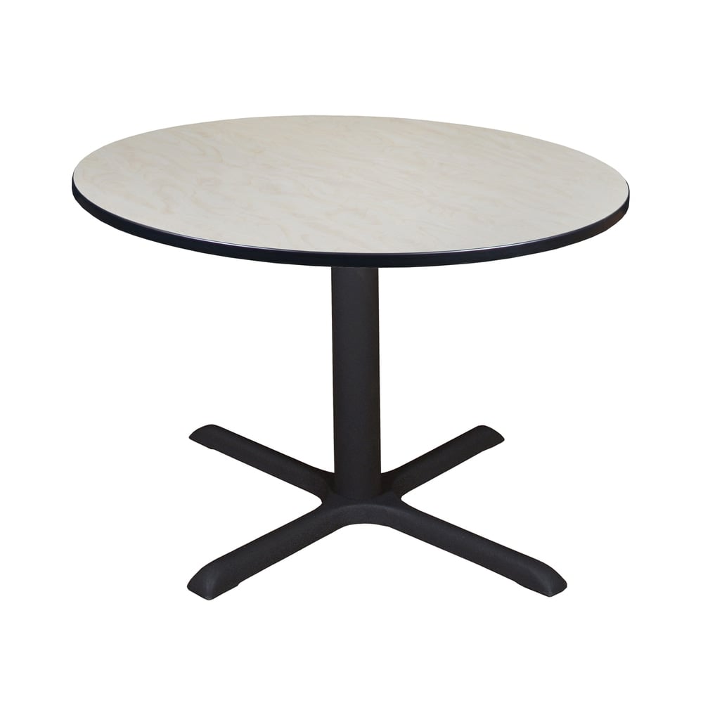 Regency Cain Round X-Base Breakroom Table, 29inH x 48inW x 48inD, Maple/Black MPN:TB48RNDPL
