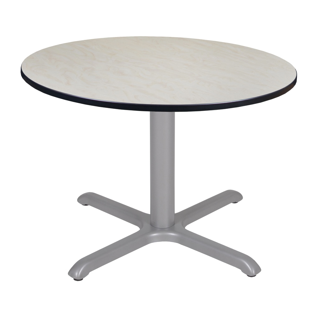 Regency Cain Round X-Base Breakroom Table, 29inH x 48inW x 48inD, Maple/Gray MPN:TB48RNDPLGY