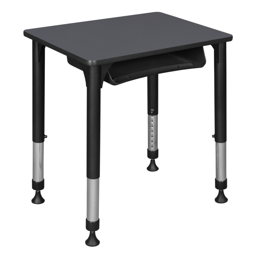 Regency 26inW Rectangular Adjustable Height School Student Desk With Book Storage, Gray MPN:RSDBX18526GY