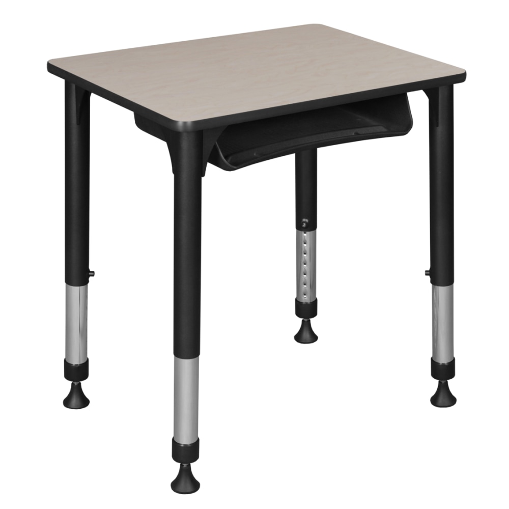 Regency 26inW Rectangular Adjustable Height School Student Desk With Book Storage, Maple MPN:RSDBX18526PL