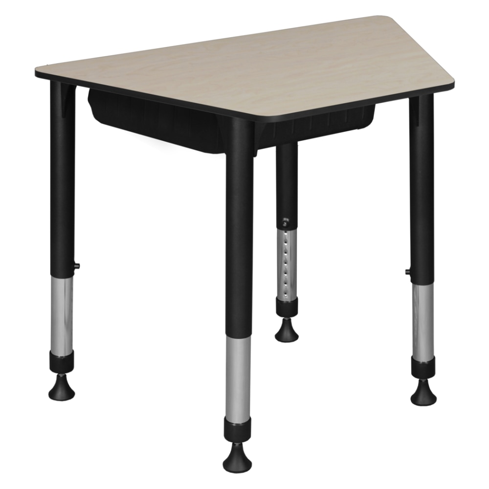 Regency 36inW Trapezoidal Adjustable Height Student Desk With Book Storage, Maple MPN:TSDBX362319PL