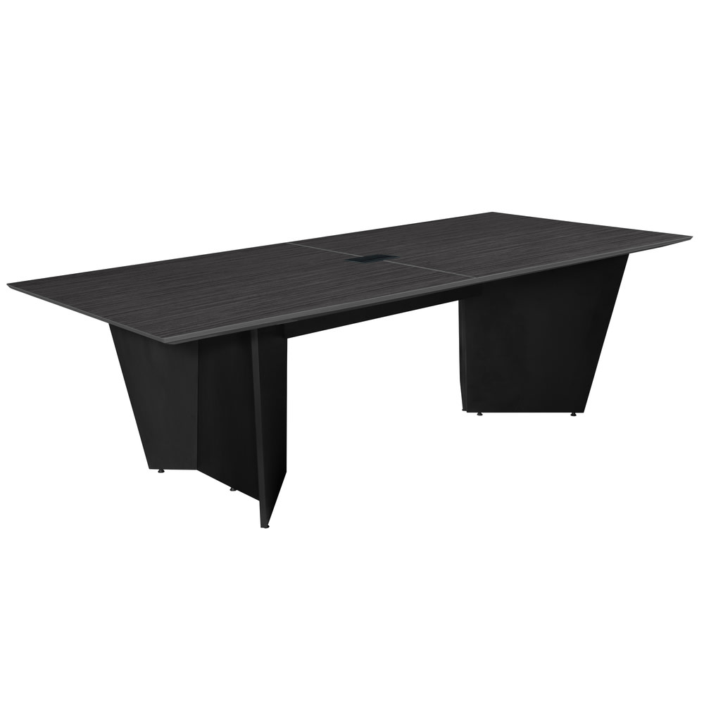 Regency Array Melamine Oval Conference Table, 29inH x 96inW x 48inD, Ash Gray/Black MPN:ACT9648AGBK