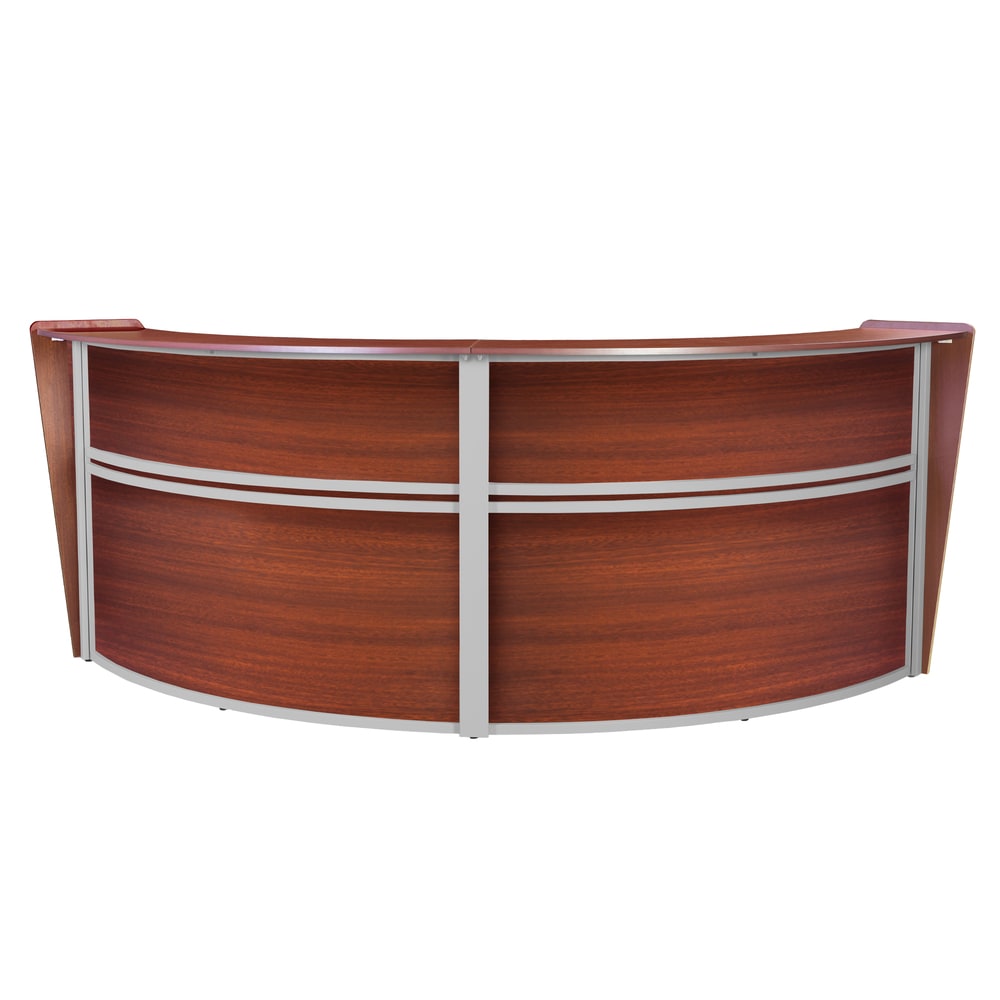 Regency Marque 125inW Double-Unit Reception Curved Desk Workstation, Cherry MPN:77292CH