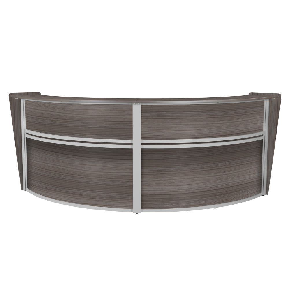 Regency Marque 125inW Double-Unit Reception Curved Desk Workstation, Gray MPN:77292GY